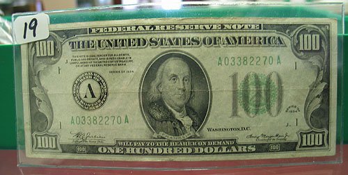 1934 $100 Federal Reserve Note Fine