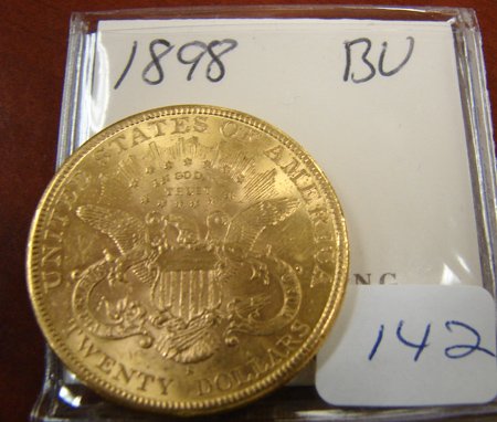 1898 $20.00 Liberty Gold Coin BU - 2