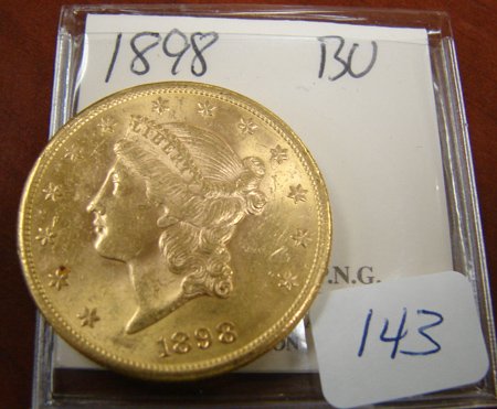 1898 $20.00 Liberty Gold Coin BU