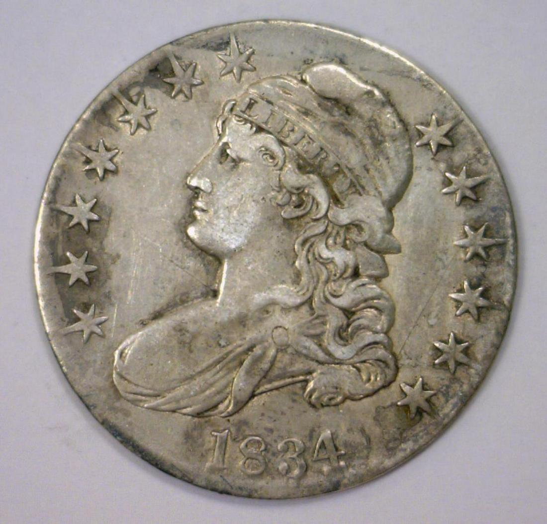 1834 Capped Bust Silver Half VF details E/D (1 of 2)
