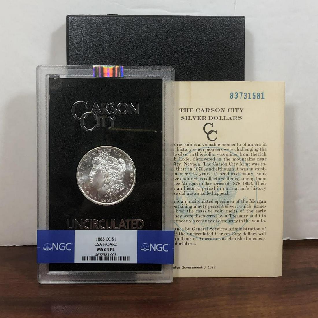 1883-CC Morgan Silver $1 GSA NGC MS64 PL (1 of 4)