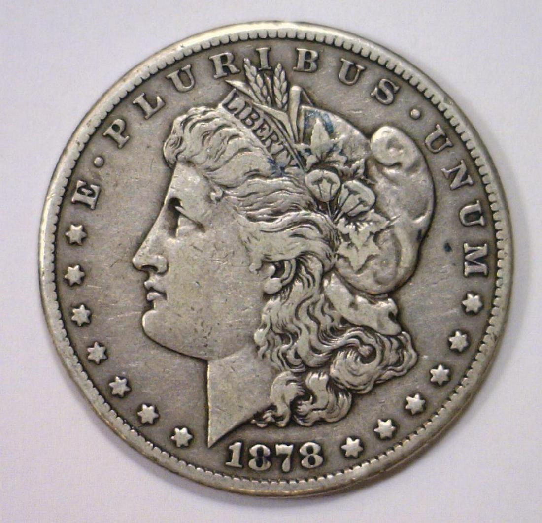 1878-CC Morgan Silver Dollar Carson City $1 Fine F (1 of 2)
