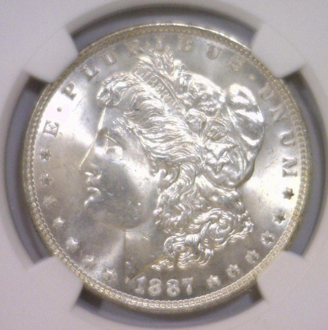 1887 Morgan Silver Dollar $1 Gem BU NGC MS65 (1 of 3)