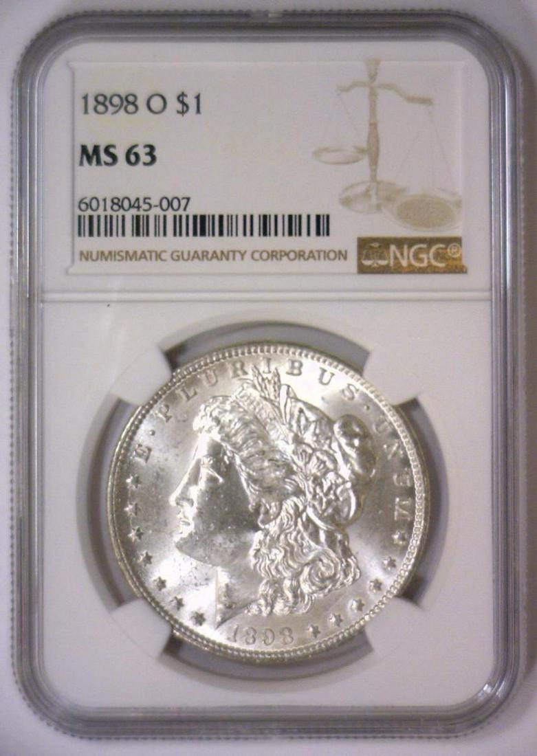 1898-O Morgan Silver Dollar $1 NGC MS63 (1 of 2)