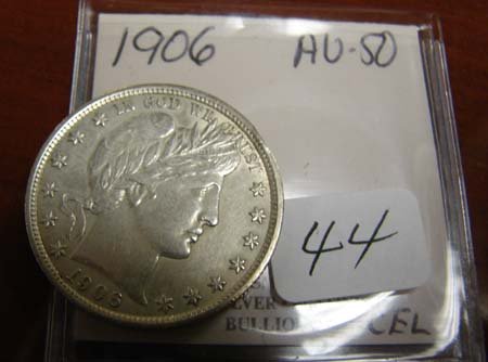 1906 Barber Half Dollar AU 50