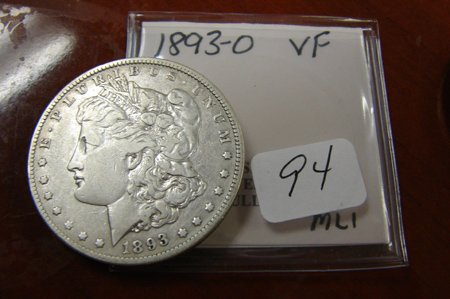 1893-O Morgan Silver Dollar VF