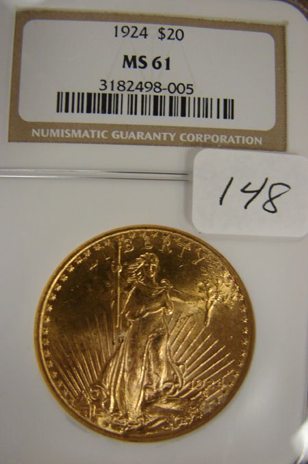 1924 $20.00 Saint Gaudens NGC MS 61