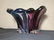 Shades of Blue & Red Large Art Deco Glass Vase - 6
