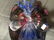 Shades of Blue & Red Large Art Deco Glass Vase - 7