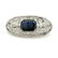 Platinum sapphire and diamond brooch
