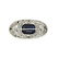 Platinum sapphire and diamond brooch - 2