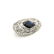 Platinum sapphire and diamond brooch - 3