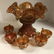 Carnival Glass Scalloped Bowl with Stand & Cups