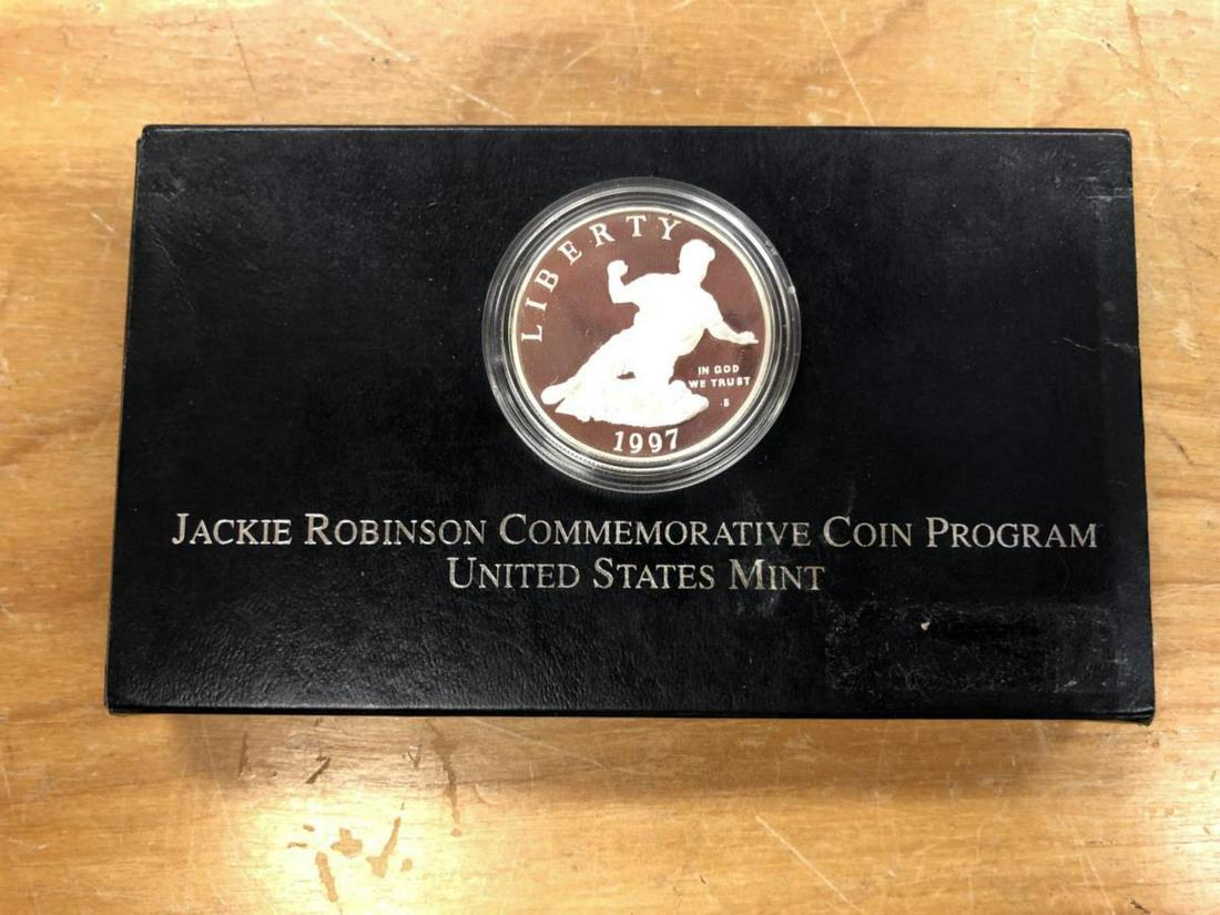 1997 Jackie Robinson Silver Commem. $1 PR: 1997 Jackie Robinson Silver Commem. $1, proof struck.