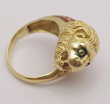 Lion's Head Ring 18kt yellow gold - 2