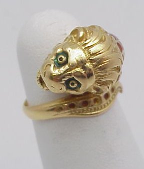 Lion's Head Ring 18kt yellow gold - 3