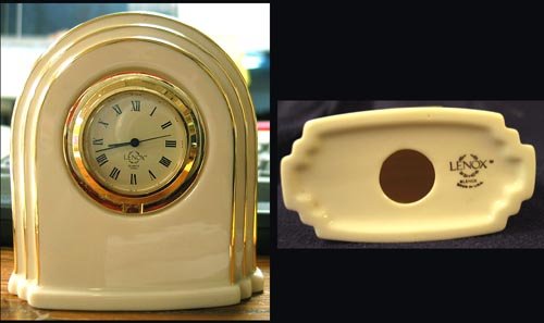 Lenox Eternal Clock and Belleek Bowl