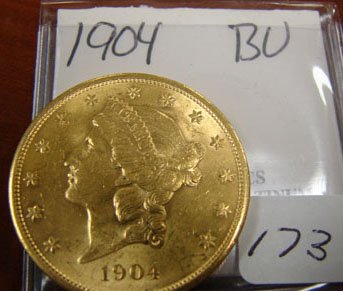 1904 $20.00 Saint Gaudens Gold Coin BU