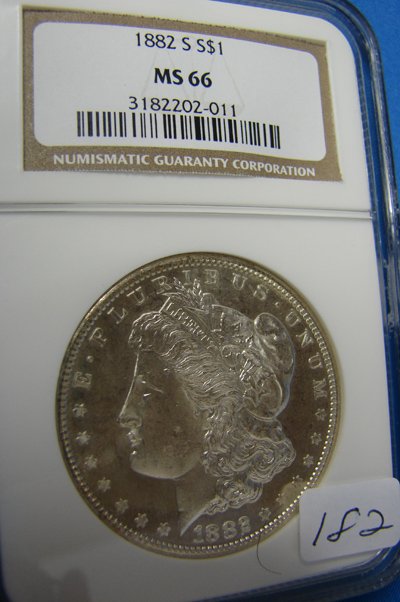 1882 S Morgan Silver Dollar NGC MS 66