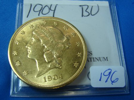 1904 $20.00 Saint Gaudens Gold Coin BU