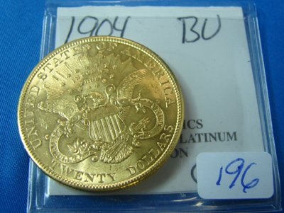 1904 $20.00 Saint Gaudens Gold Coin BU - 2