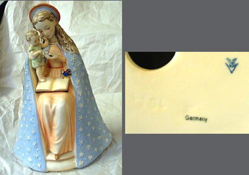 Hummel Lot Full Bee Flower Madonna: Hummel Lot: "Flower Madonna" TMK2 #10/1 "Heavenly Angel Holy Water Font" TMK6 #207 "Holy Family Holy Water Font" TMK6 #246 "Drummer Boy" BH53 1999 "Christ Child" TMK5 #18 No chips or cracks, AS IS