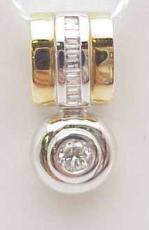 Diamond slide pendant 14kt two tone