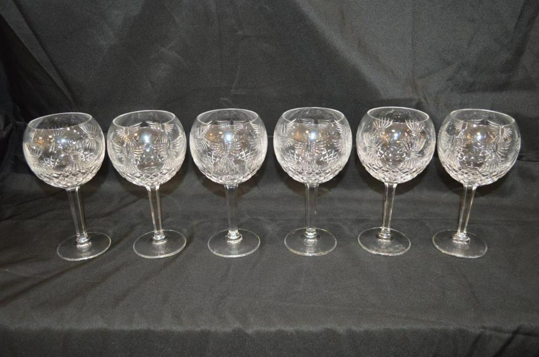 Lot Of Waterford Cut Crystal Wine Glasses: Lot Of Waterford Cut Crystal Wine Glasses. Total of 6 glasses in the lot. Stands 8" tall. Has Waterford etching on the bottom.