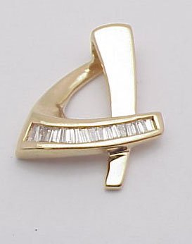 Channel Set Diamond Pendant 14kt