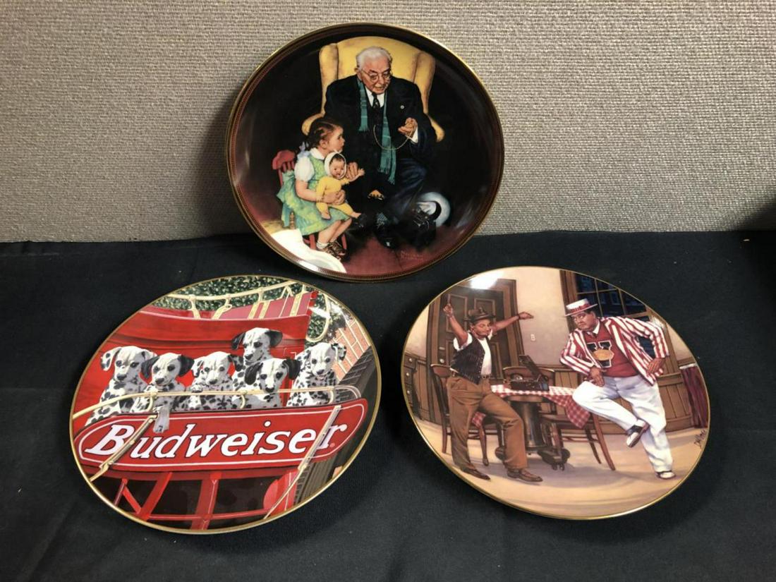 3 Vintage Plates Budweiser Jackie Gleeson Rockwell: 3 Vintage Plates. Consists of The Hamilton Collection Presents The Hucklebuck From The Official Honeymooners Plate Collection Approved By Jackie Gleason Limited to 14 firing days Plate #3139A. Six PAc