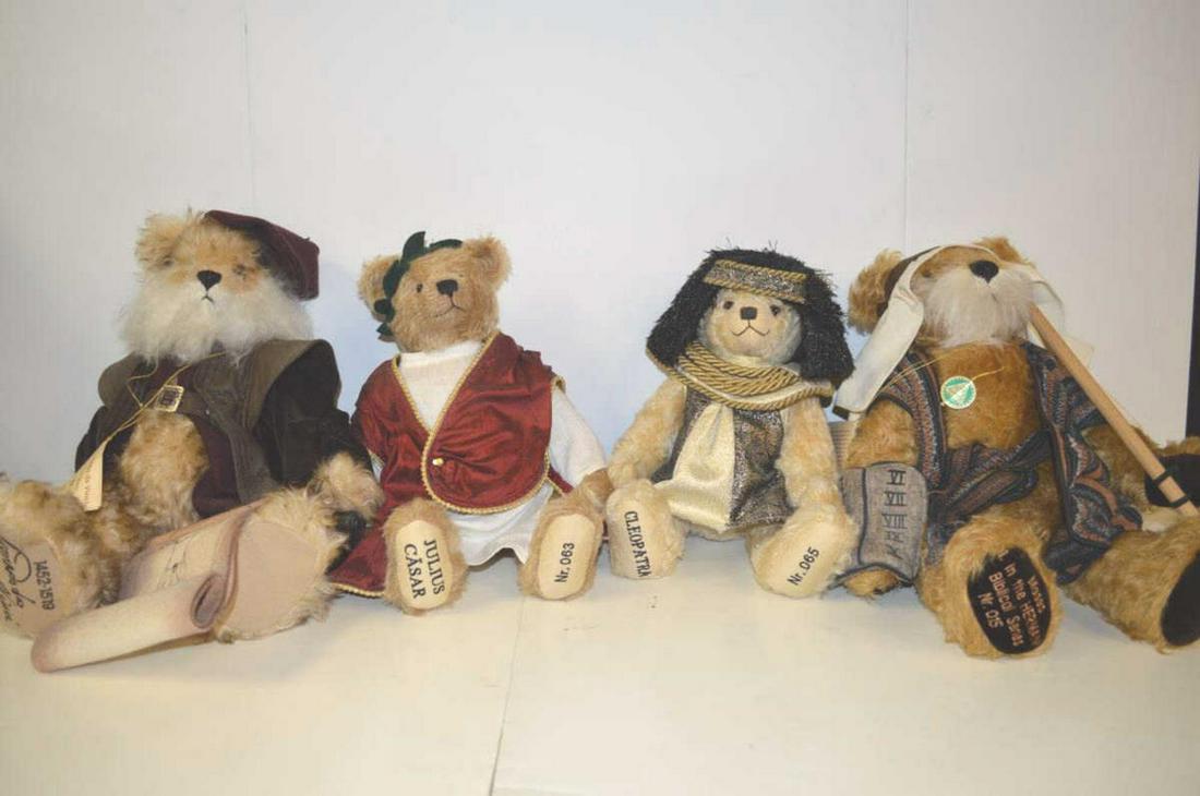 Four Hermann Bears: Four Hermann Bears. Leonardo Da Vinci, Julius Ceaser, Cleopatra and Moses, 14"to 17"h.