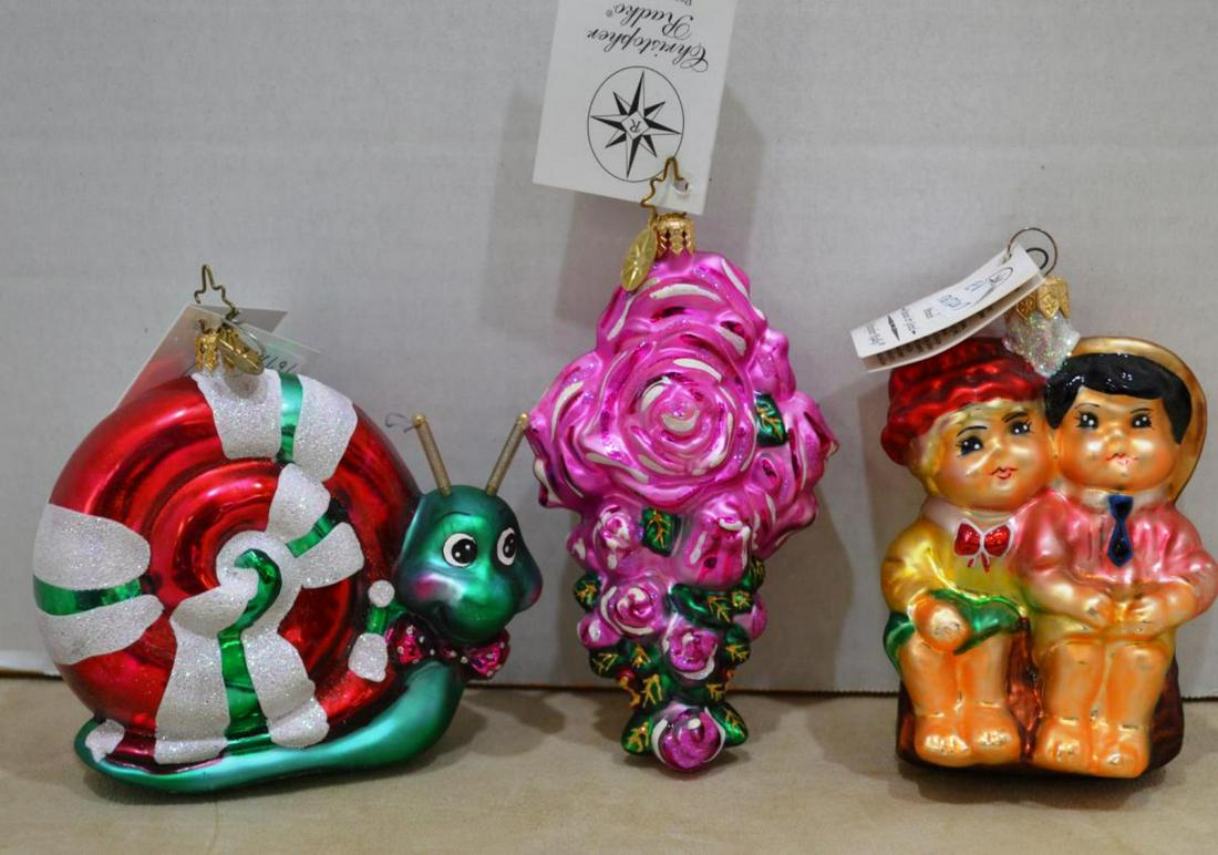 Lot of 3 Christopher Radko Xmas Ornaments: Lot of 3 Christopher Radko Xmas Ornaments