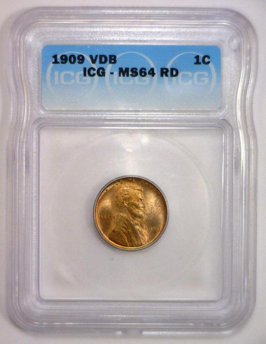 1909 VDB Lincoln Cent 1st Year Issue ICG MS64 RD (1 of 2)