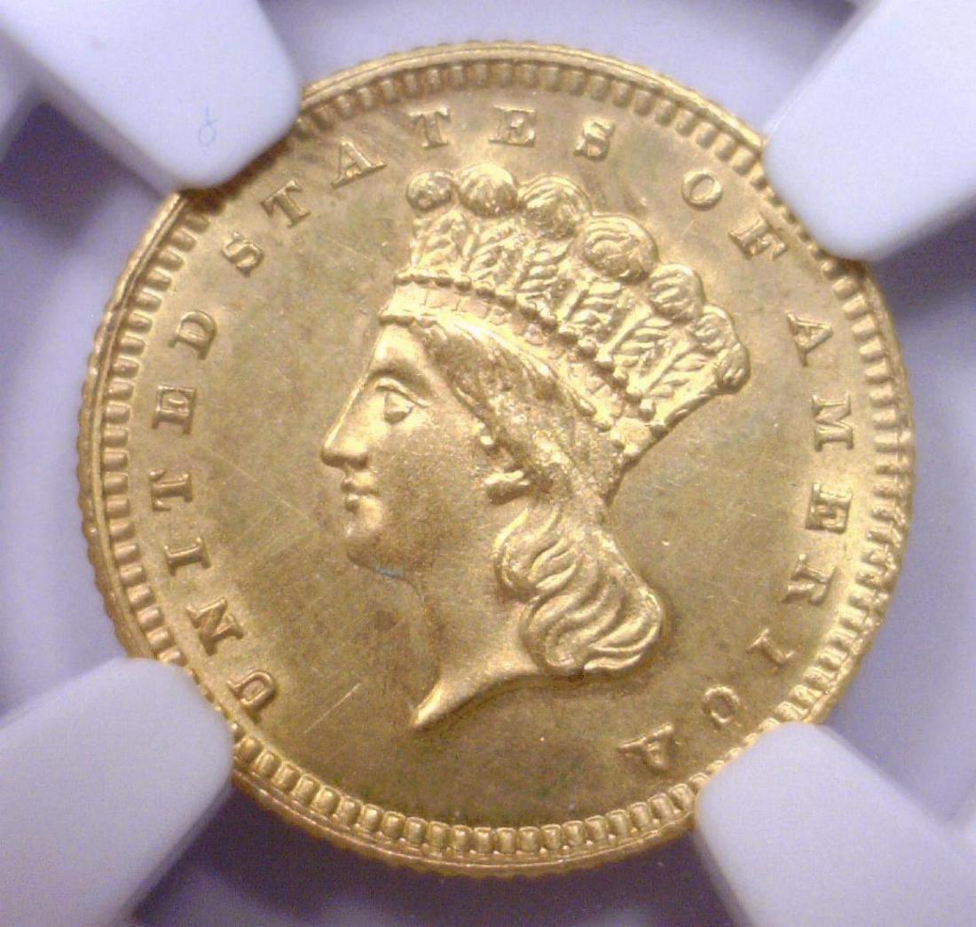 1880 $1 Princess Head Gold Dollar NGC UNC details (1 of 3)