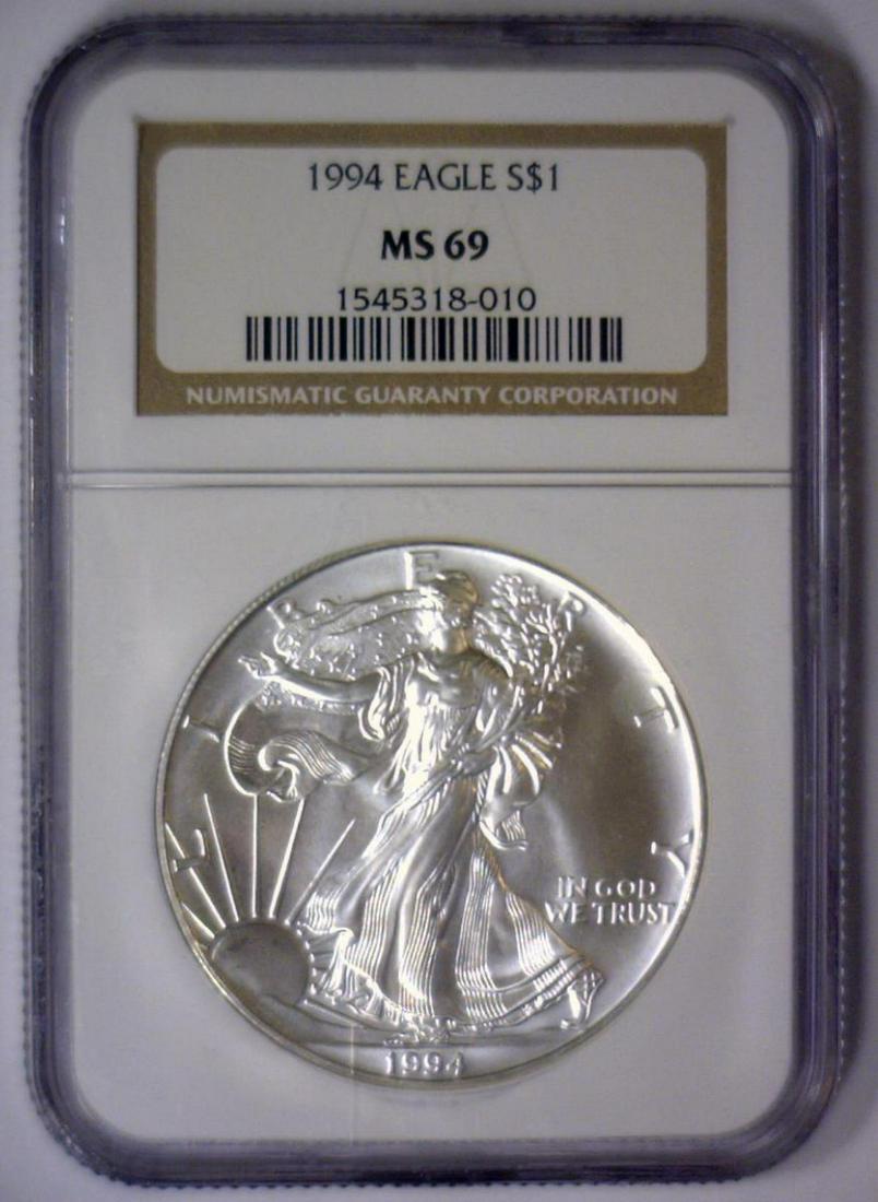 1994 Silver American Eagle NGC MS69 (1 of 2)
