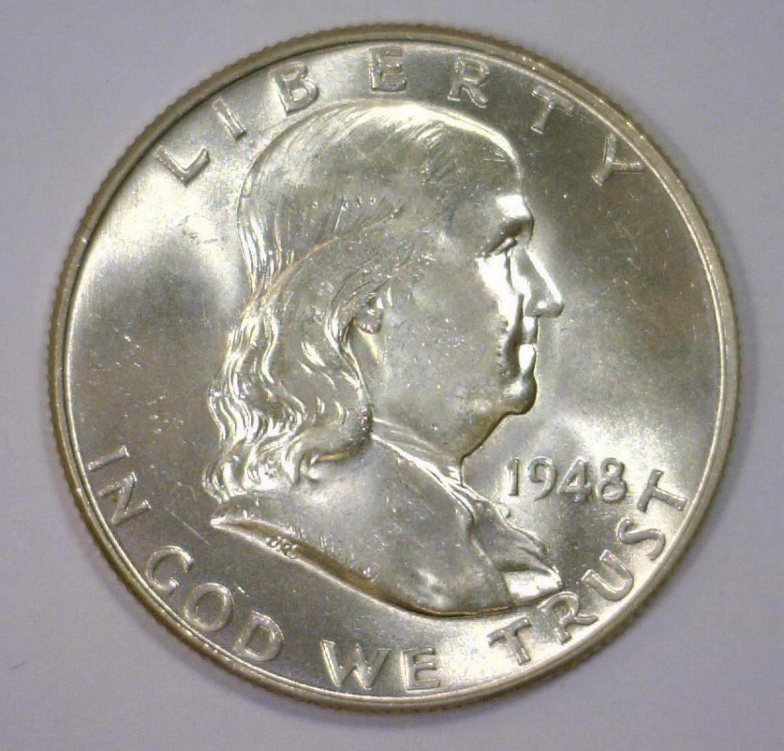 1948 Franklin Silver Half Uncirculated Choice BU (1 of 2)