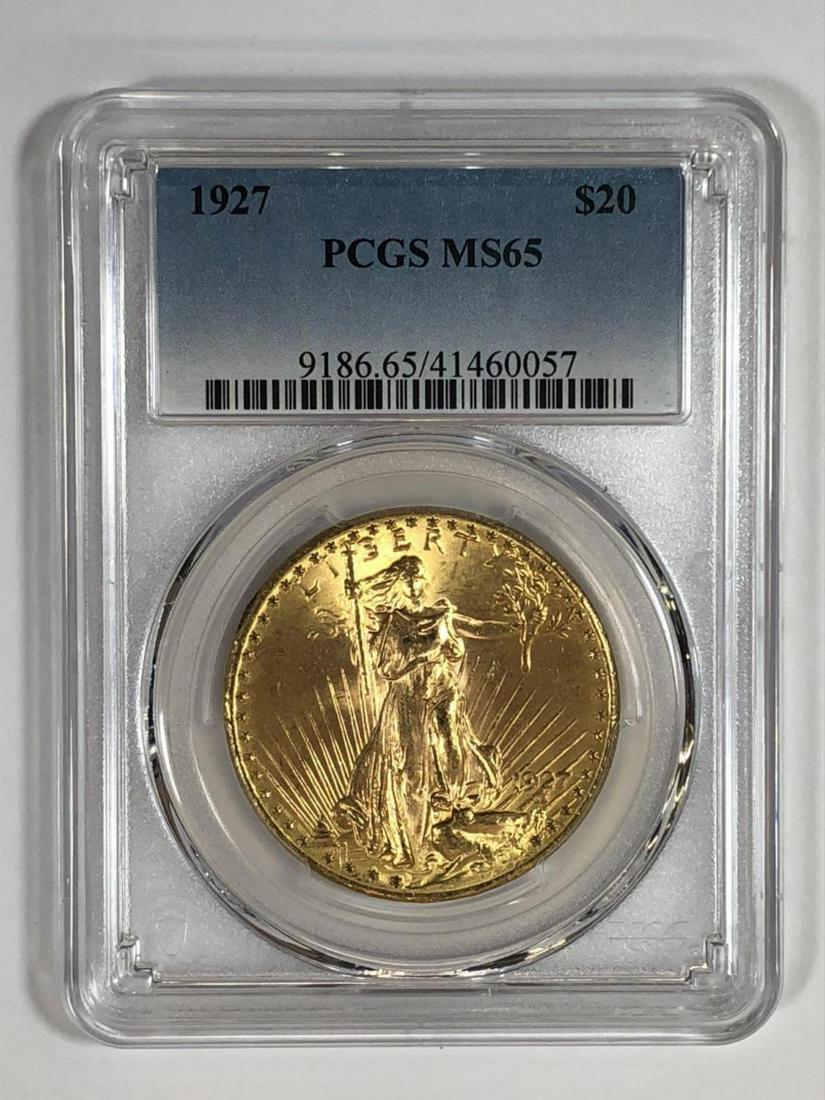 1927 $20 St. Gaudens Gold Double Eagle PCGS MS65 (1 of 3)