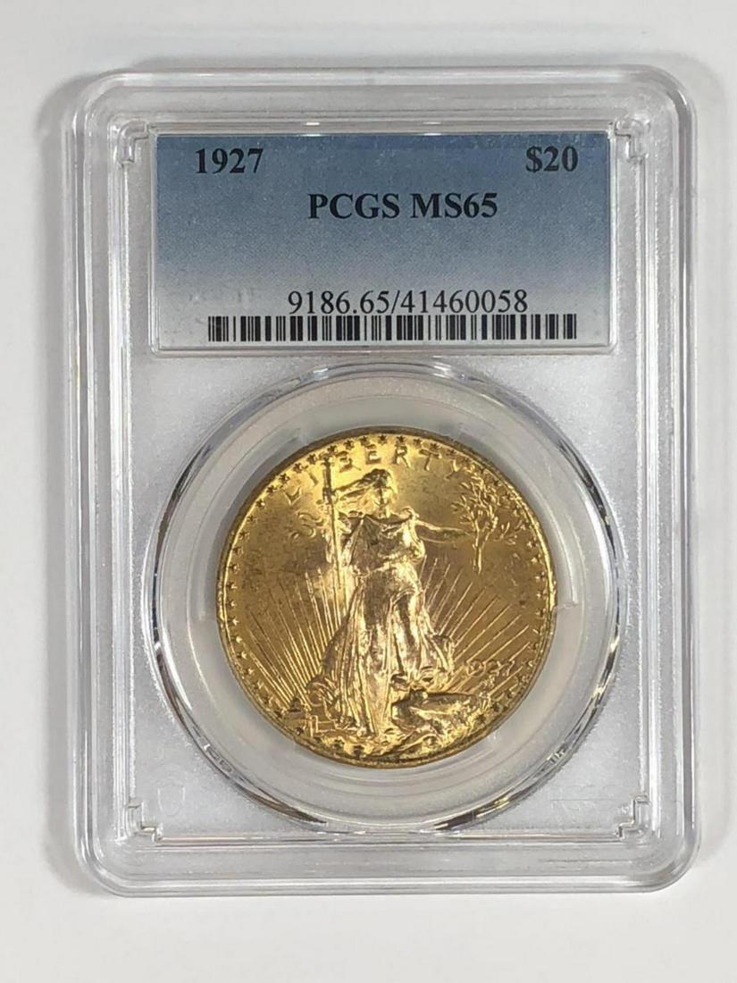 1927 $20 St. Gaudens Gold Double Eagle PCGS MS65 (1 of 3)