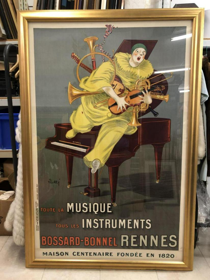 Betto Lotti 1925 Bossard-Bonnel French Poster: Betto Lotti 1925 Bossard-Bonnel Violin Horn Orchestra Music Poster French Music Framed Lithograph Poster. This large vintage original 1925 French Poster is by the artist Betto Loto, and is for the Bos