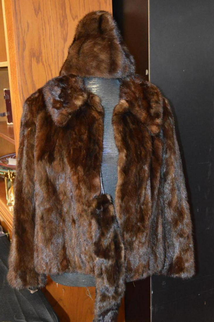 Voula Mitsakou,Chocolate Mink Coat, with Mink Hat.: Voula Mitsakou,Chocolate Mink Coat, with Mink Hat. Mink hat made by Mr John Elite Furs, Has stitching issues in the lining under arm. please see photos for condition.