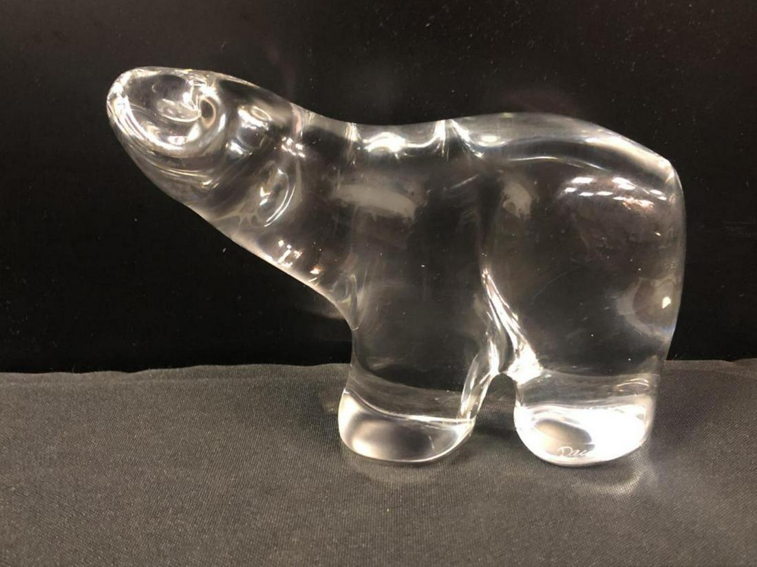 Daum France Crystal Figurine Polar Bear: Daum France Crystal Figurine Polar Bear. 6" long and 4" tall