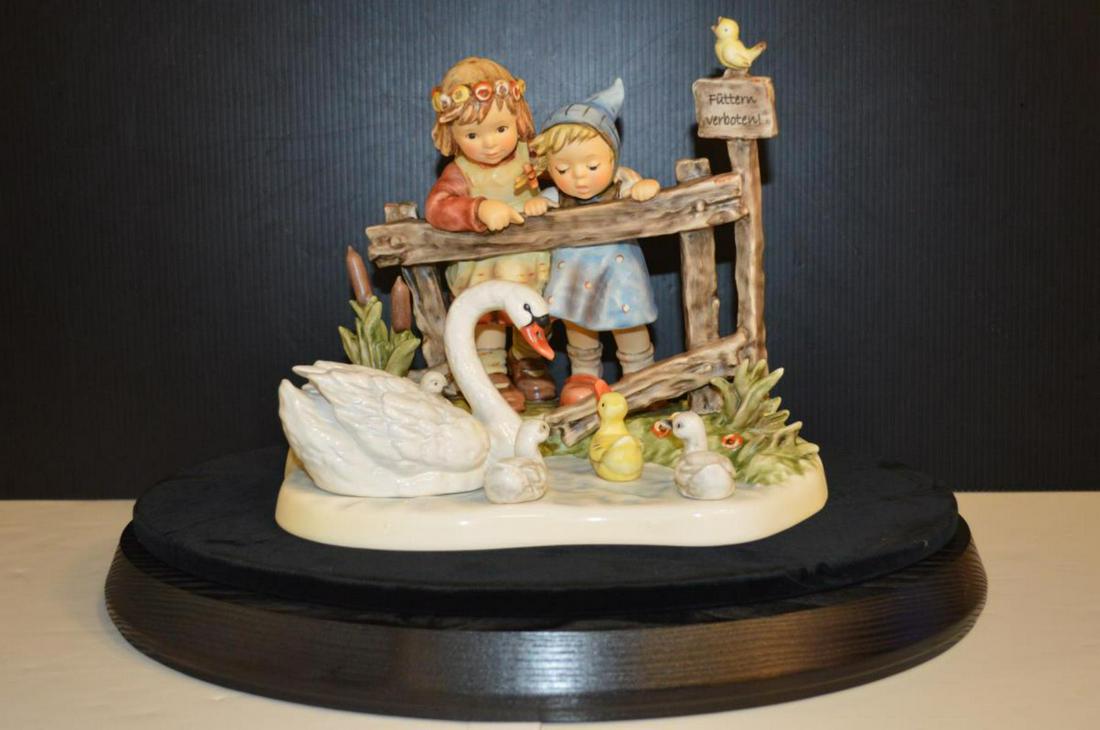 Hummel 2255 Like New Forever Friends Numbered Box: M.I. Hummel Goebel Titled "Forever Friends". "Limited Edition No. 0155 of 1000". This piece comes with a ceramic plaque, which reads "M I Hummel Hum 2255 "Schwanenkinder Forever Friends" Limited Editi