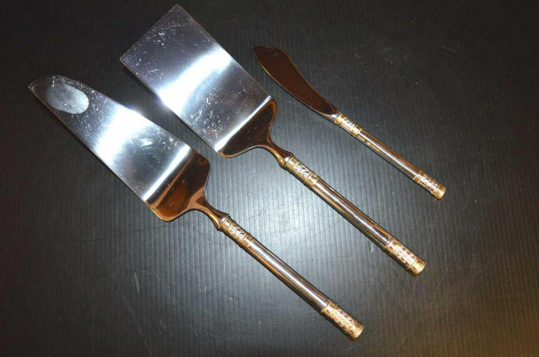 Wallace Sterling Silver Golden Aegean Weave: Wallace Sterling Silver Golden Aegean Weave, Pie Server, Butter Knife, and Lasagna Server.