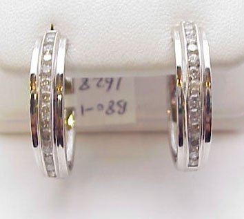 14kwg diamond hoop earrings