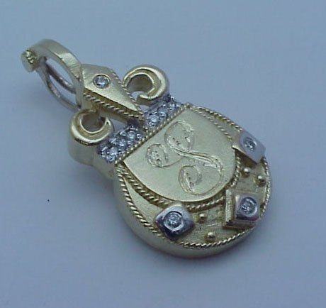 18kyg designer diamond slide/pendant