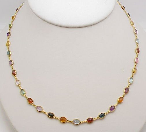 18kyg multi colored stone necklace