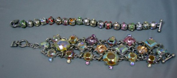 2 Designer Bracelets by Rodrigo Otazu: Two designer bracelets by Rodrigo Otazu, internationally known designer from Argentina, hand made using Swarovski crystals.
