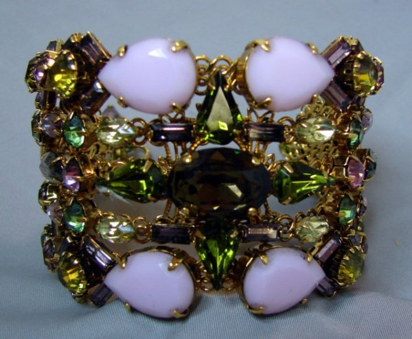 Erickson Beamon Designer Bracelet: 5 row crystal and bead bracelet by Erickson Beamon.