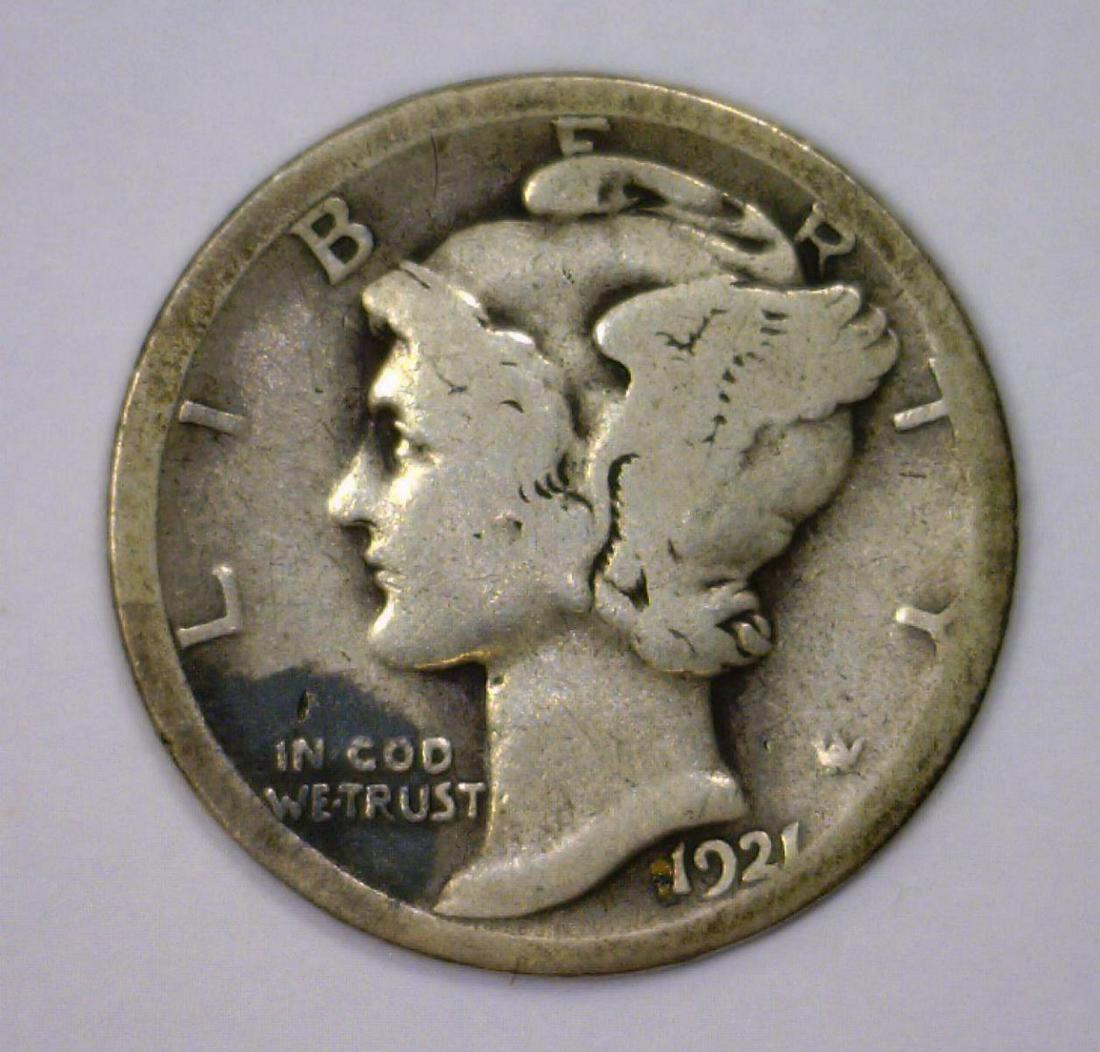 1921-D Mercury Silver Dime AG (1 of 2)
