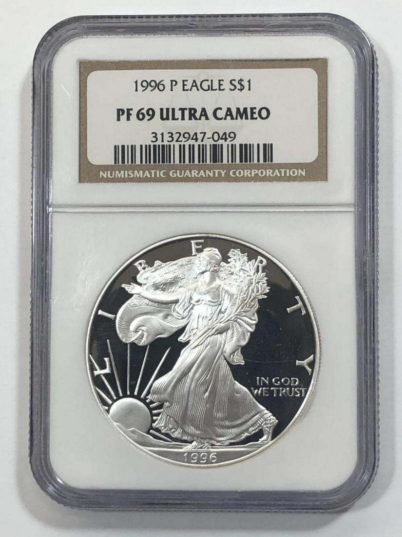 1996 Proof Silver American Eagle NGC PF69 UCAM (1 of 2)